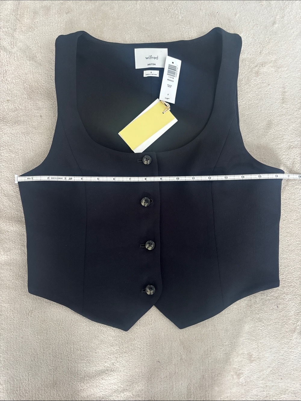 Aritzia Wilfred Rocco Vest Crepette - Size 8, Black - Picture 3 of 4